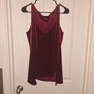 GNW Red Velour Tank Top Large
